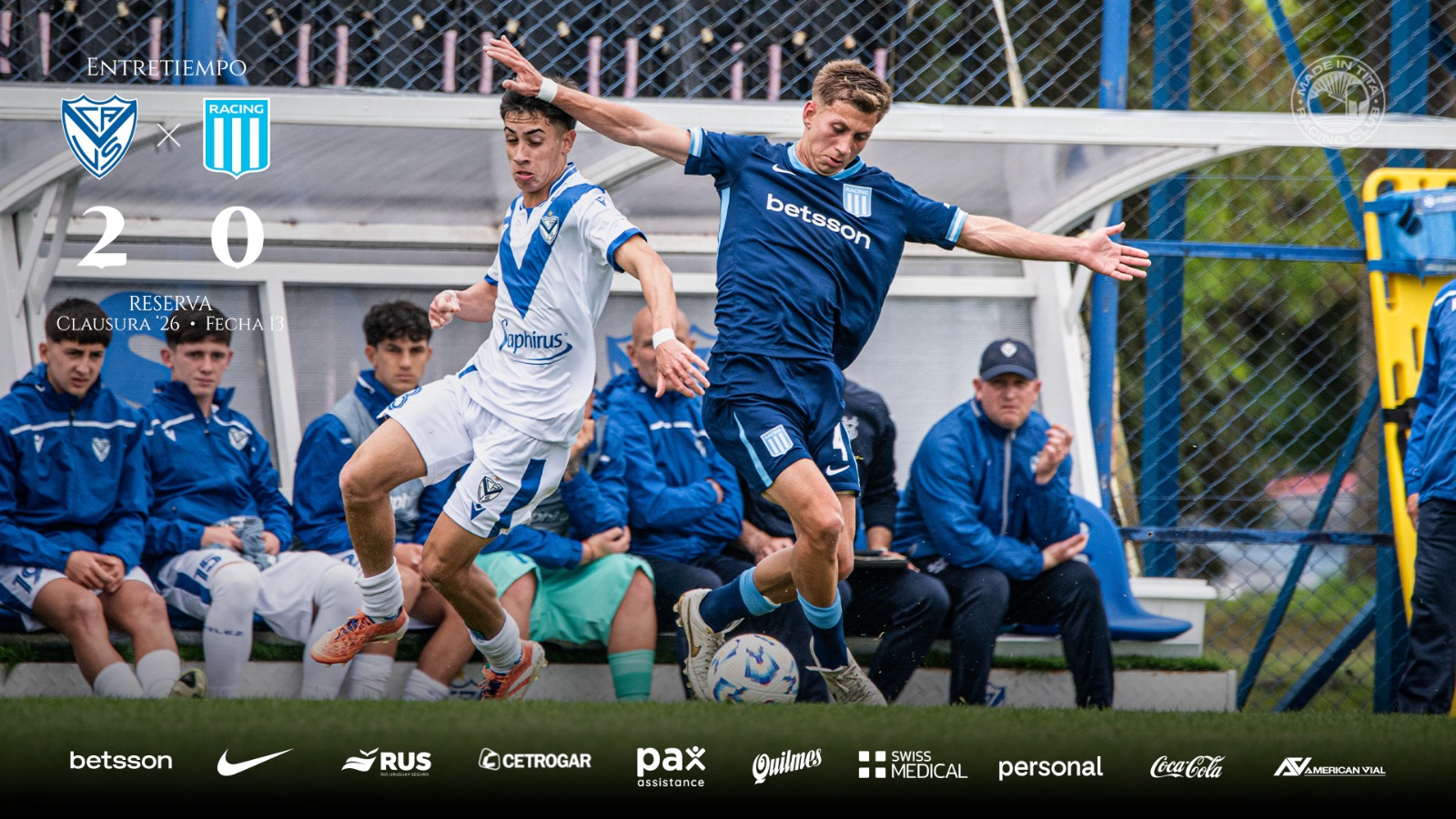 Vélez derrota 4-0 a la Reserva de Racing y sigue líder